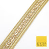 GOLD Double Ribbon Trimming with Gold Stones Border Indian Ethnic Gota X209