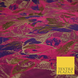 Fucshia Purple Floral Bloom Antique Fancy Brocade Jacquard Dress Fabric 4153