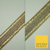 Gold 3.5cm Circle Ring Sequin Glitter Weave Trimming Border Sewing Trim Lace