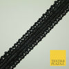Full Black 3.5cm Shimmer Zig Zag Ribbon Trimming Border Gota Sewing Trim X402