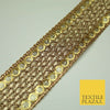 Gold 3.5cm Circle Ring Sequin Glitter Weave Trimming Border Sewing Trim Lace