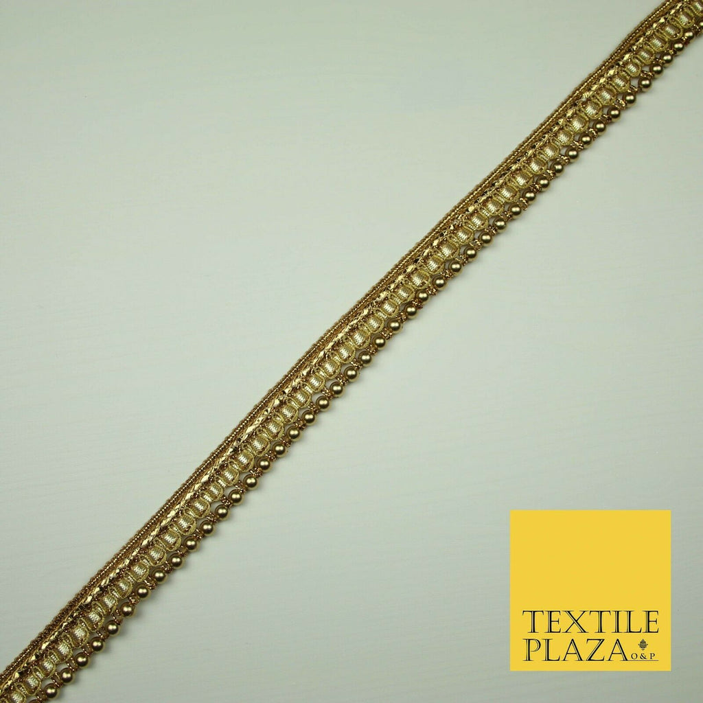 Antique Gold Gota Patti Matte Pearl Beaded Trimming Border Sewing Trim  X388