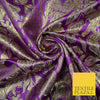 Floral Paisley Oriental Chinese Brocade Metallic Satin Jacquard Fabric 59