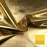 Premium GOLD Metallic Stretch Fabric Shiny Mirror Foil Spandex Dancewear 983