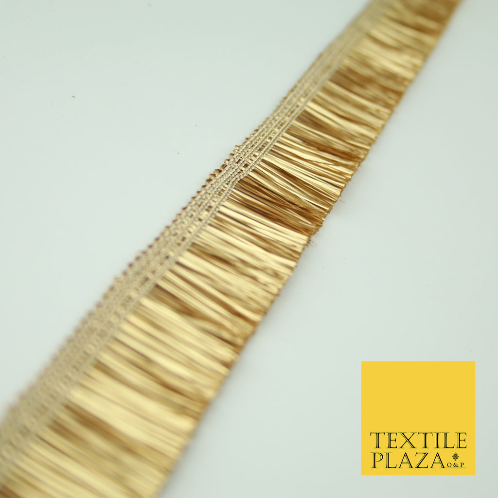 Antique Gold Metal Effect Fringe Tassel Trimming Gota Border Ribbon Lace X344