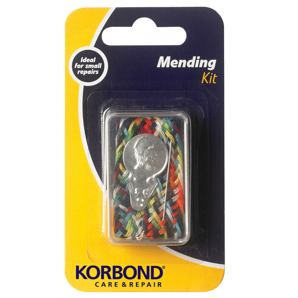 KORBOND 26 Piece Mending Kit - 24 Multicolour Threads Needle Threaders 110492