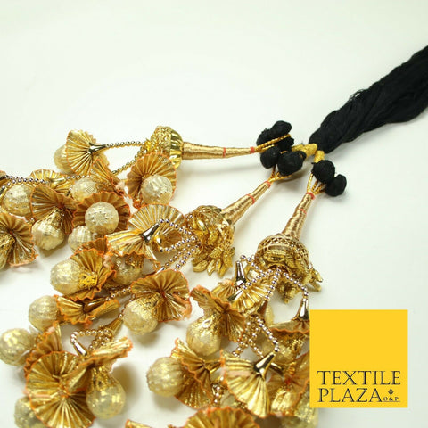 LIGHT GOLD Diamonte Parandi Paranda Indian Tassels Mehndi Jago Hair Braid PR516