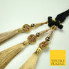 LIGHT GOLD Diamonte Parandi Paranda Indian Tassels Mehndi Jago Hair Braid PR516