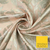 Light Peach Gold Wildflower Thistle Floral Metallic Textured Brocade Fabric 7162