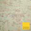 Cream Pink Aqua Pastel Wild Intense Floral Textured Brocade Jacquard Fabric 7142