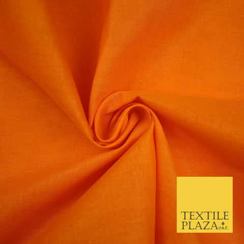 CLEMENTINE ORANGE - Full Voile 100% COTTON RUBIA Fabric Turban Sikh Dastaar Pagh Patka 3M - 5M - 6M - 7M 8076