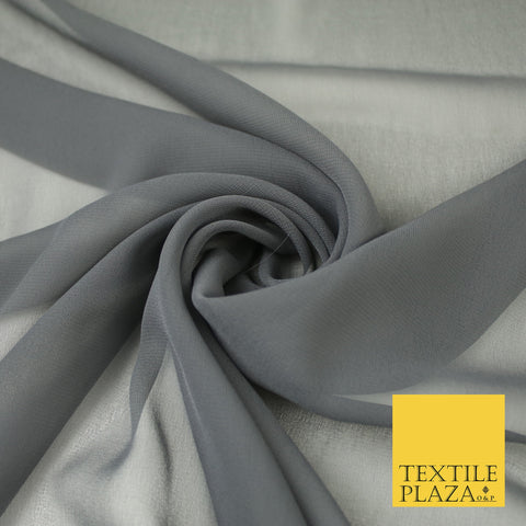 BLACK Premium Plain Dyed Chiffon Fine Soft Georgette Sheer Dress Fabric 8270