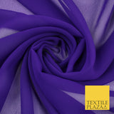DEEP PURPLE Premium Plain Dyed Chiffon Fine Soft Georgette Sheer Dress Fabric 8335