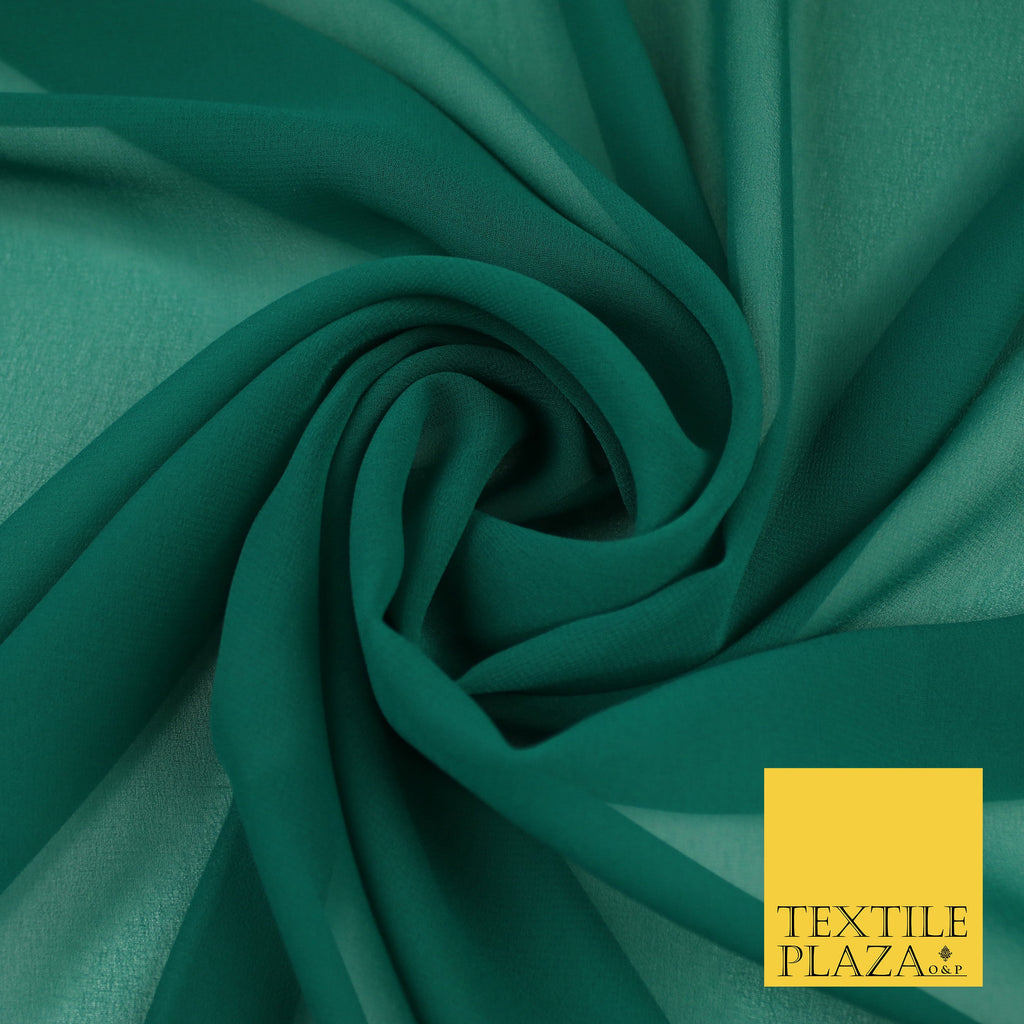 JADE GREEN Premium Plain Dyed Chiffon Fine Soft Georgette Sheer Dress Fabric 8350