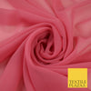 ROSE PINK 2 Premium Plain Dyed Chiffon Fine Soft Georgette Sheer Dress Fabric 8332