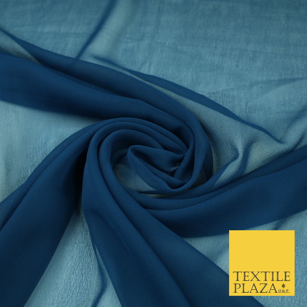 TEAL Premium Plain Dyed Chiffon Fine Soft Georgette Sheer Dress Fabric 8397