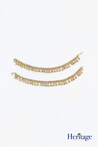 KUNDAN AND PEARL ANKLET