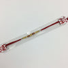 Single Simple Red Thread Rakhi with Gold Beads - R104