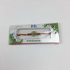 Single Silver Stoned Ik Onkar Rakhi with Round Beads - R112