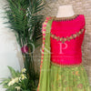 CHILDREN'S PINK & GREEN FLORAL LENGHA