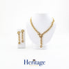 GOLDEN STONE WITH DROP NECKLACE SET