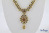 KUNDAN SET WITH PENDANT DESIGN AND GOLD STONE DETAIL