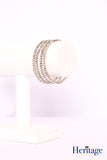Silver Bangles adorned with Pearls and Silver Crystals