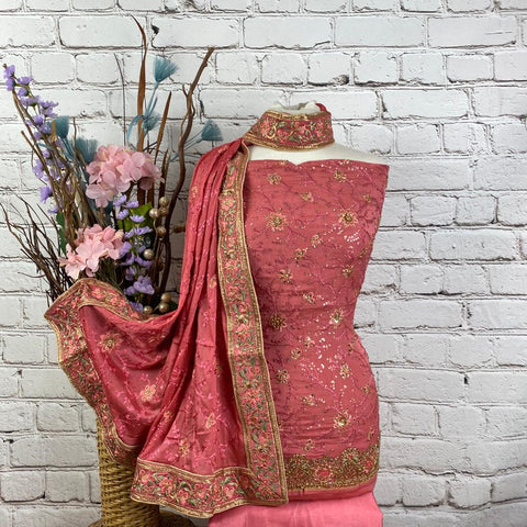 Digital Floral Print Suit with Plain Salwar (P27)
