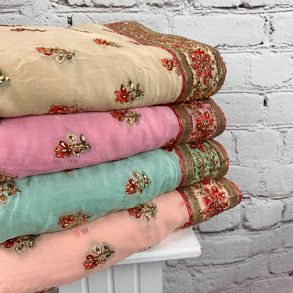 Unstitched Soft Chinnon Silk Suit (A47)