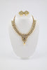 TRADITIONAL KUNDAN NECKLACE AND EARRINGS WITH PEARL DROP FINISH