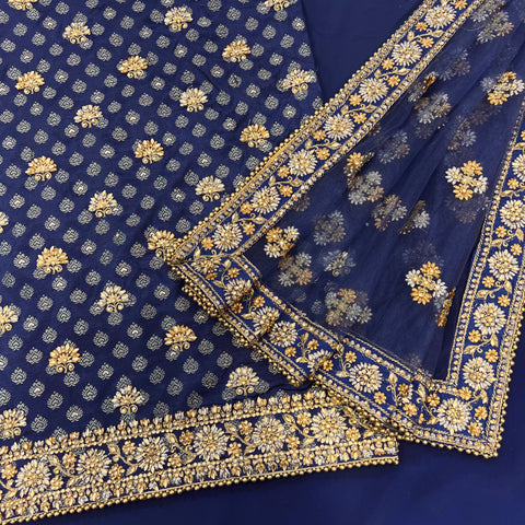 Soft Ornate Floral Benarsi Suit (A14)