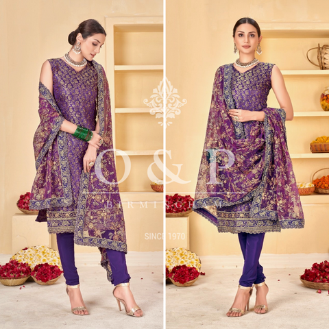 Unstitched Soft Chinnon Embroidered Suit (A48)