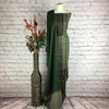 Self print garam suit with neck & border print (V6)