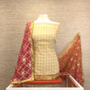 Designer Check Cotton Silk Suit with a Contrast Shaded Chiffon Duputta (A44)