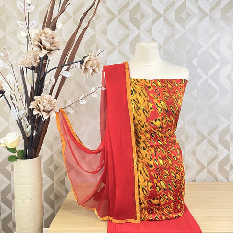 Digital Floral Print Suit with Plain Salwar (D19)