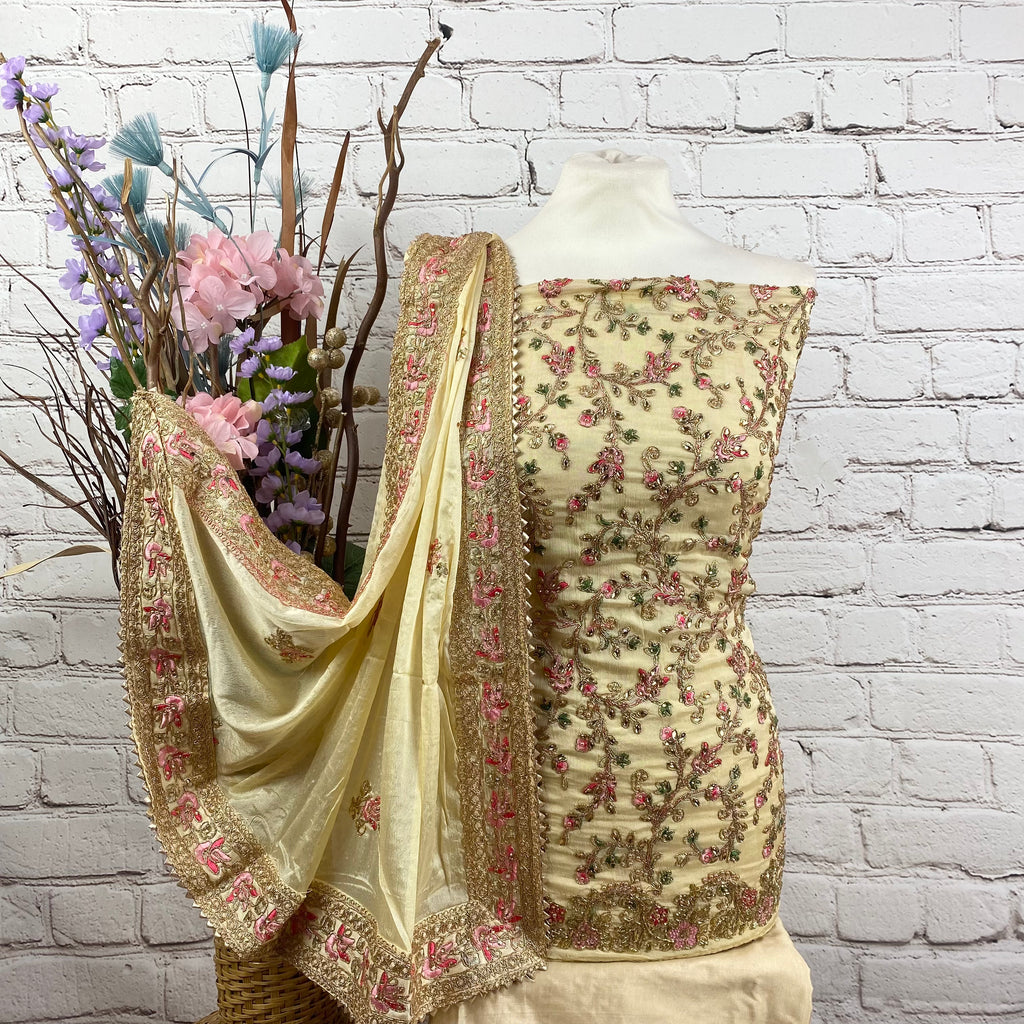 Unstitched Soft Chinnon Silk Suit (A26)