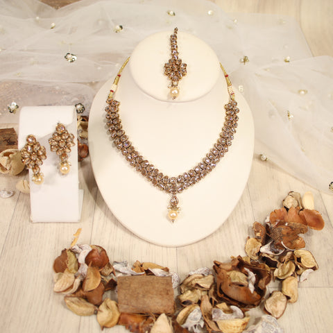 5 Tier Pearl & Crystal Haar Set