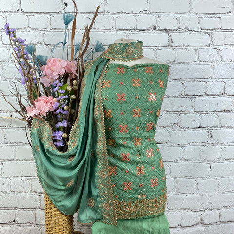 Unstitched Soft Benarsi Silk Suit (A55)