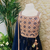 CHILDREN'S NAVY GEORGETTE PRINTED LENGHA