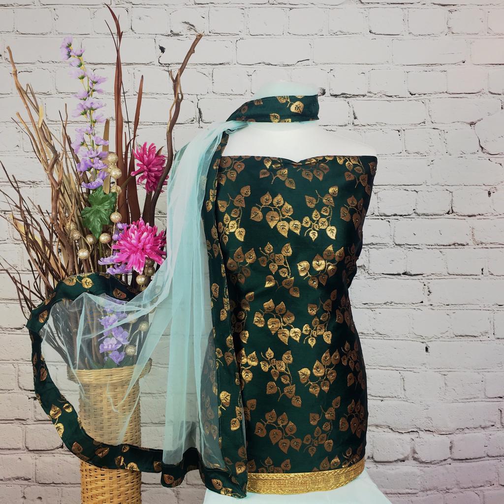 Two tone floral benarsi suit (A19)