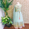 CHILDREN'S LIGHT AQUA BLUE TULLE NET LENGHA