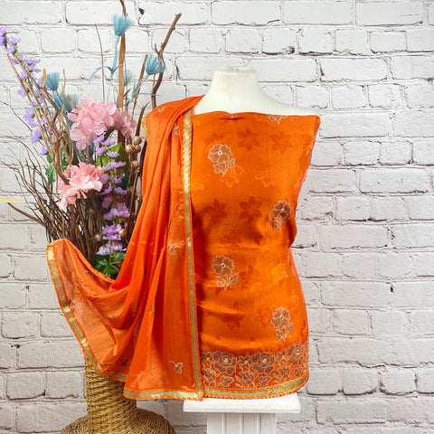 Chandheri Suit with Neck Embroidery (A46)