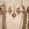Diamond Cluster Rani Haar Set with 3 Pearl Tiers
