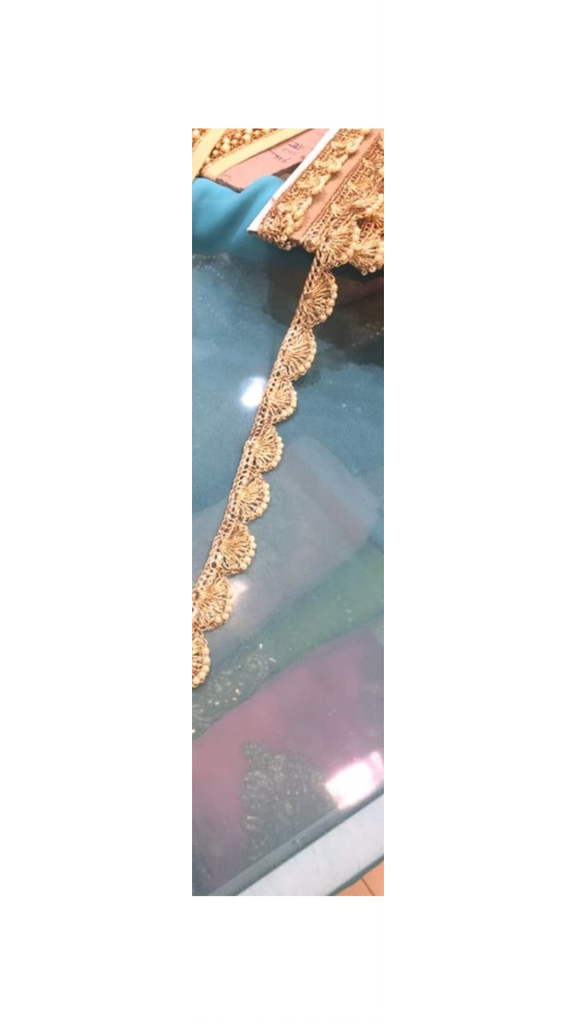 TURQUOISE DUPATTA WITH PEARL BORDER